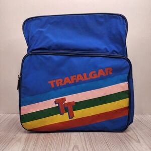 VTG Trafalgar Backpack Blue No Straps 80's Inspired Rainbow Clean‎ Handbag